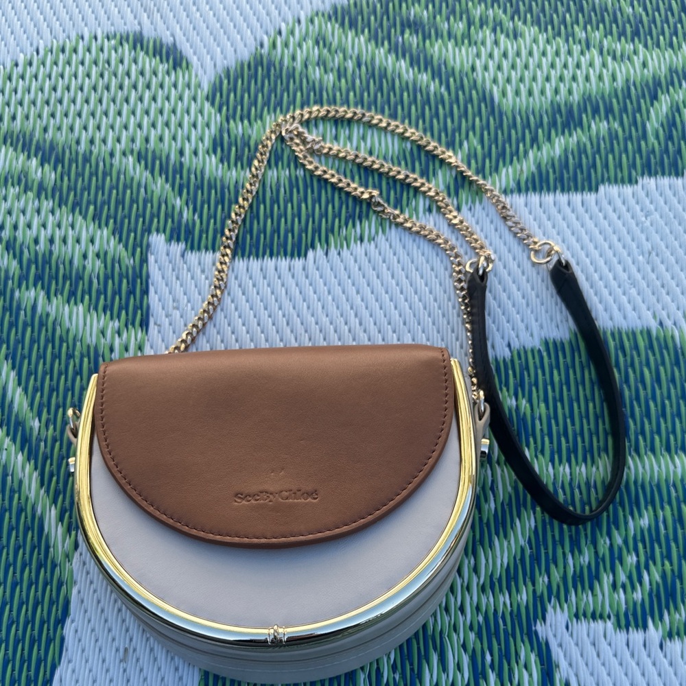 See By Chloe Tan and Cream Crossbody Bag